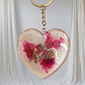Resin Heart Keychain