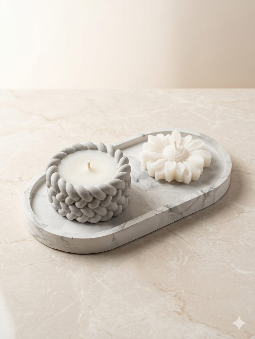 Handmade Artistic Tray Candle Set - Image 4