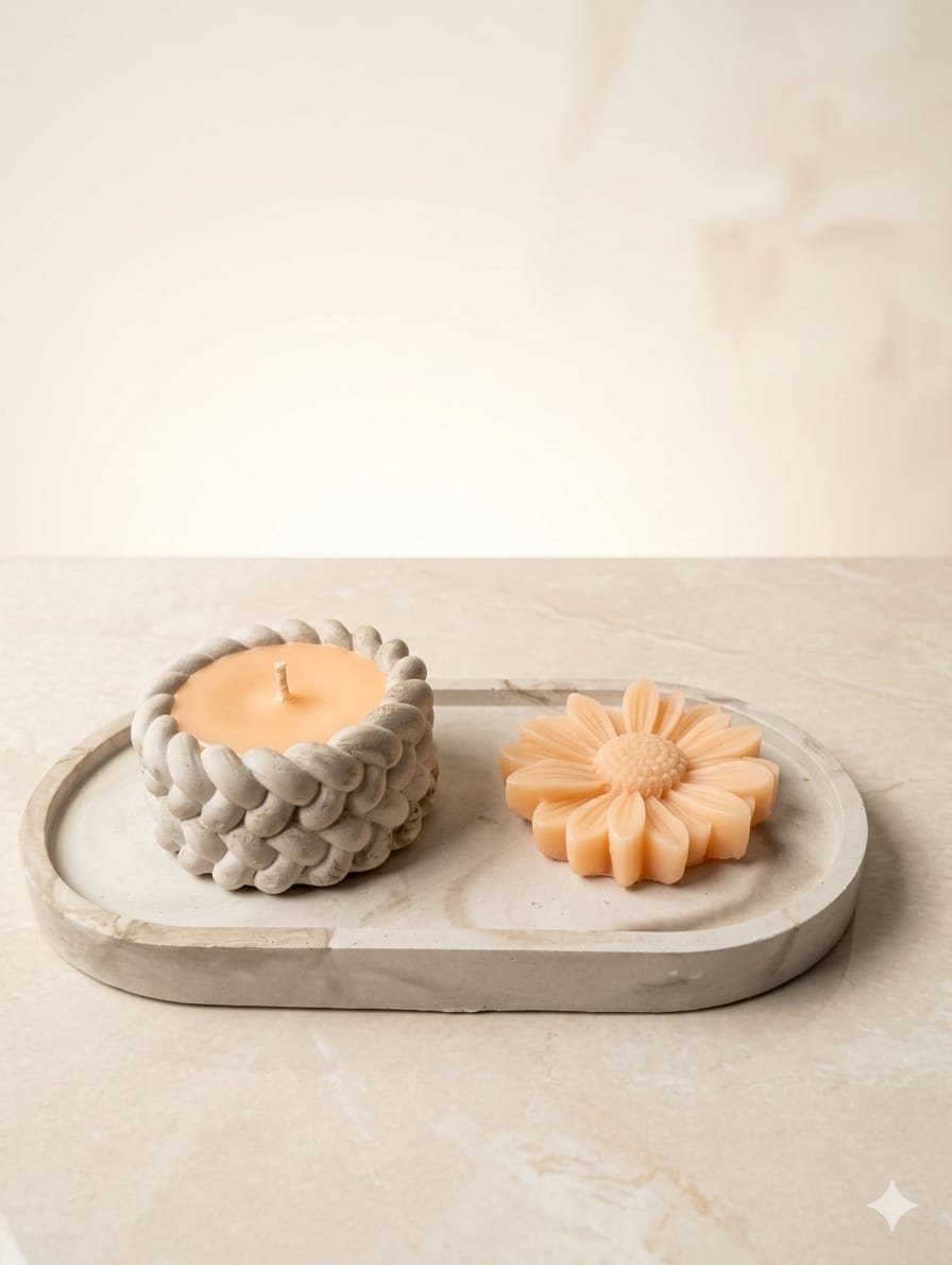 Handmade Artistic Tray Candle Set - Image 2